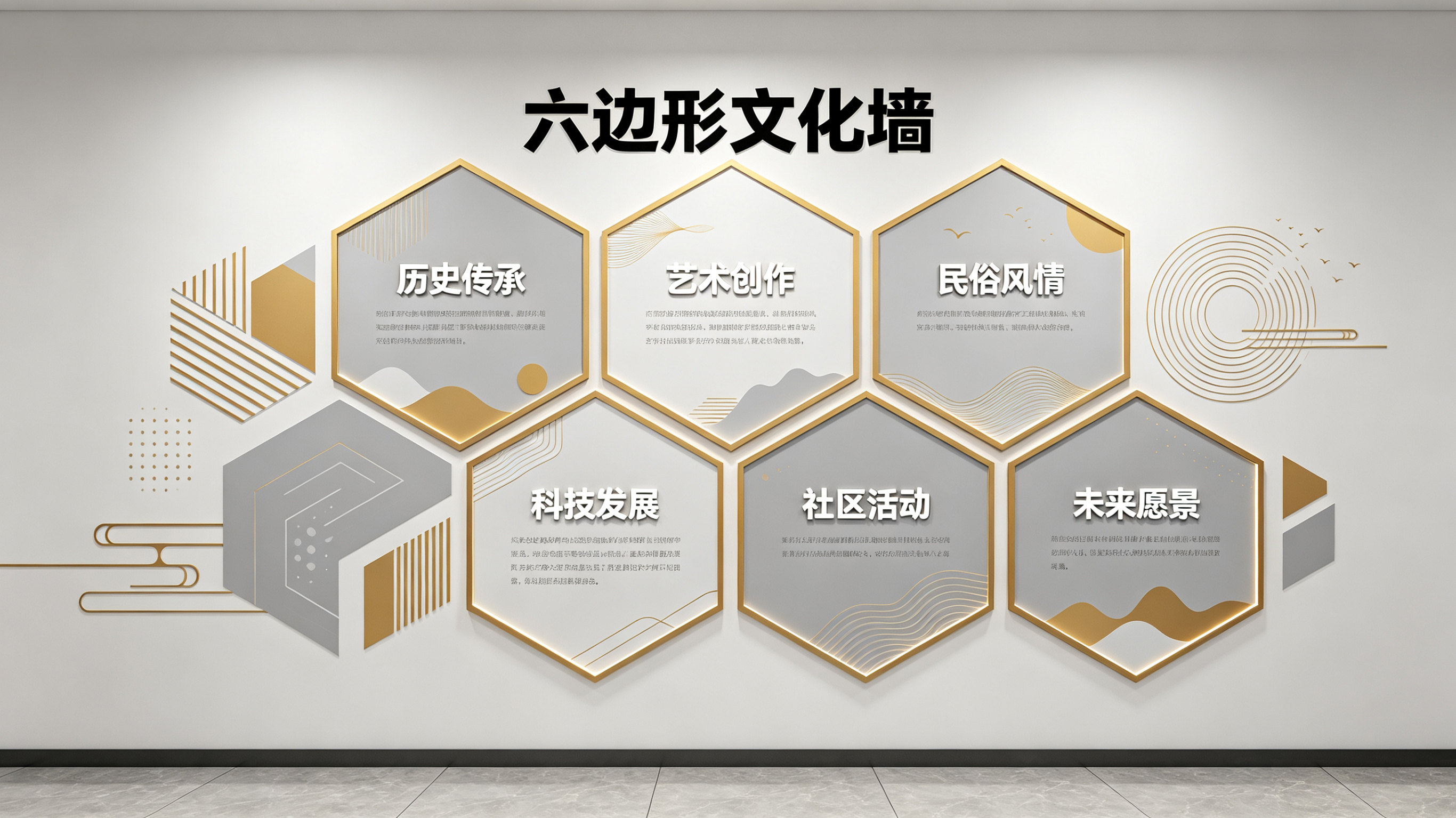 梁河企业文化墙 | 六边形信息美学